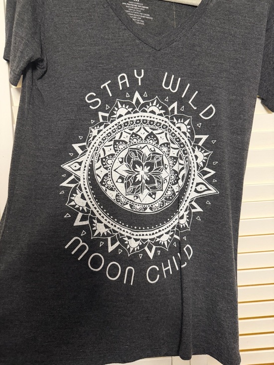 Mighty Fine Tops - Mighty Fine Women's Charcoal Gray 'Stay Wild Moon Child' Graphic Tee